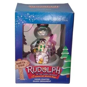 Rudolph & The Island Of Misfit Toys Sam The Snowman Glass Christmas Ornament